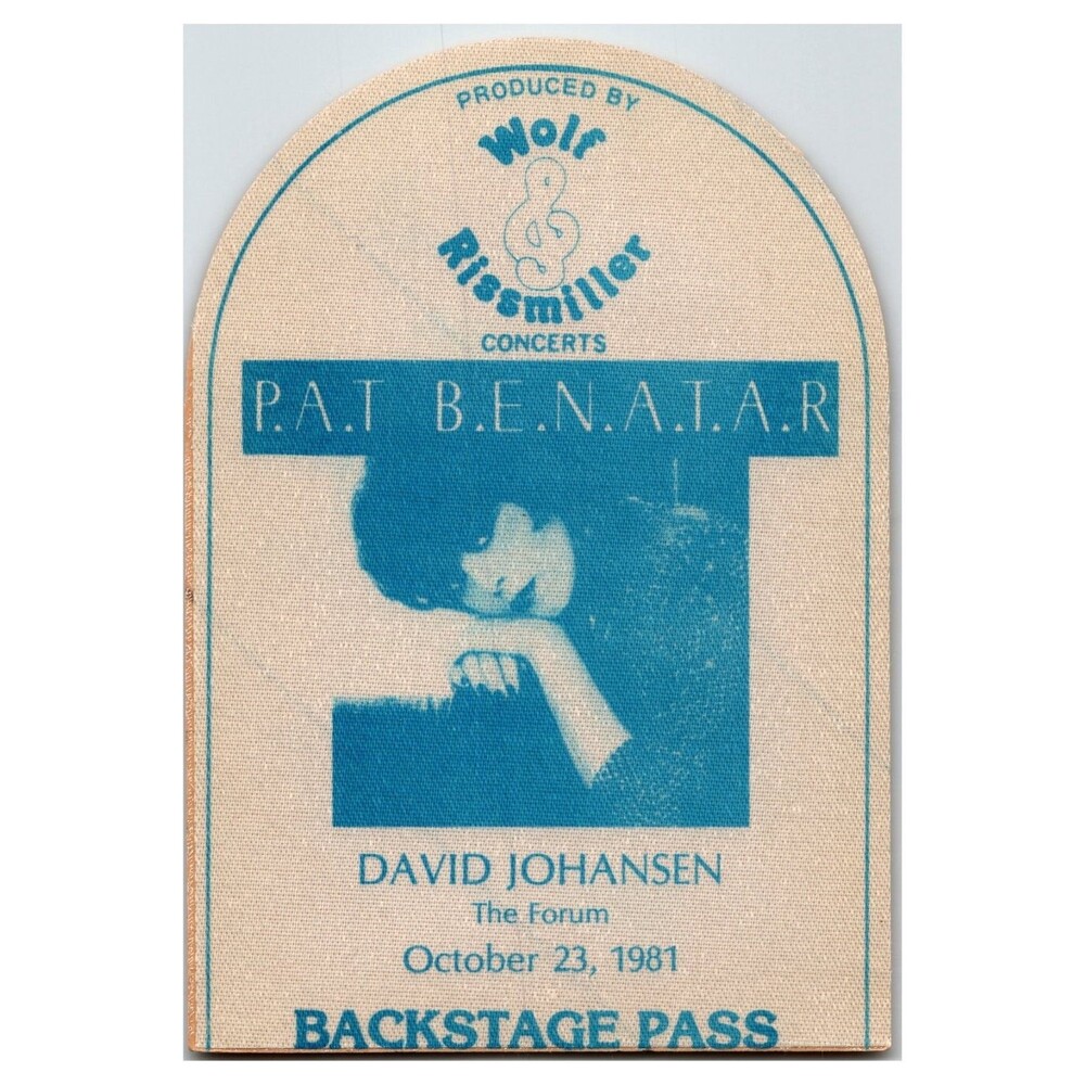 Vintage Pat Benatar David Johansen Backstage Pass 1981 The Forum Cloth Sticker